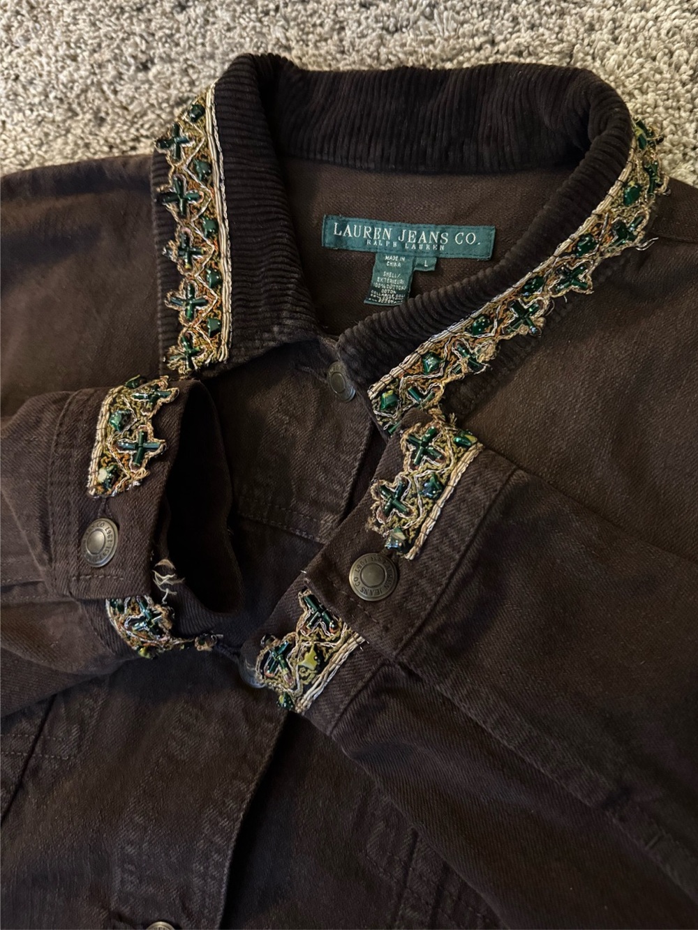 (GRAIL) Vintage Lauren Jeans Co Ralph Lauren Embedded Gold Western Denim L